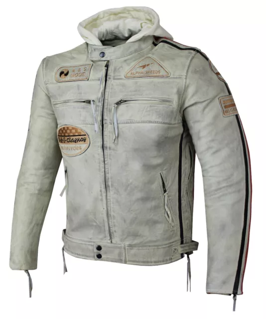 NEU Herren Motorrad Lamm Leder Jacke Biker Custom Freizeit Jacke mit Protektoren