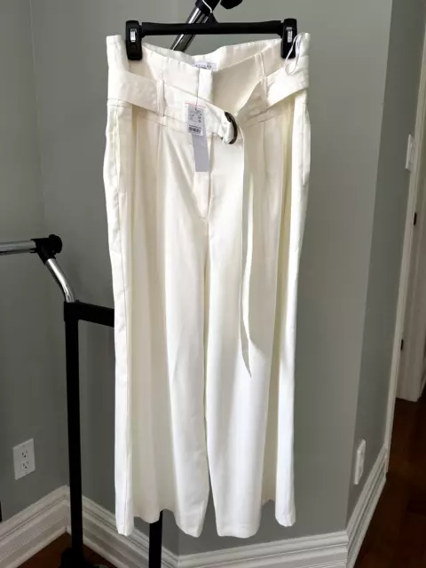 Topshop Twill Crop Wide Pants In Ivory Size 10 US / 14 UK