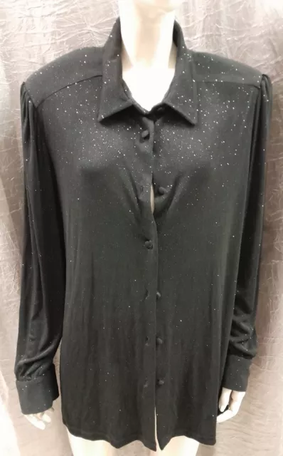 camicia donna tessuto elasticizzato con brillantini taglia 50