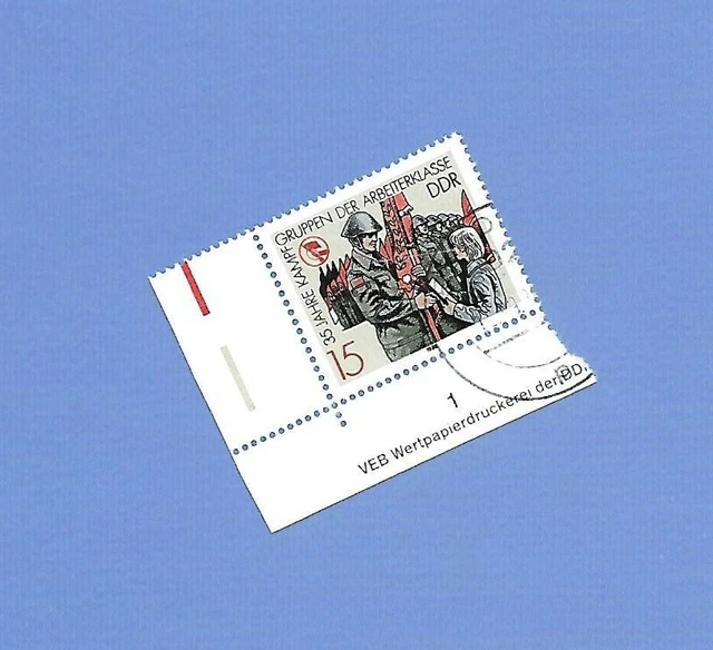 DDR DRUCKVERMERK 1988 - gestempelt°used/Bedarf - MiNr. 3179 "Kampfgruppe"