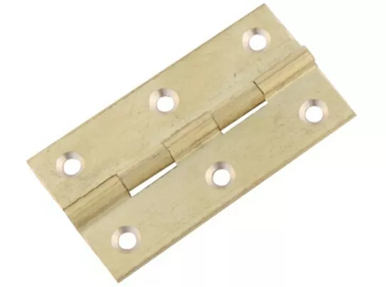 10 pairs Solid Brass Butt Hinge Raw Brass 63mm x 35mm