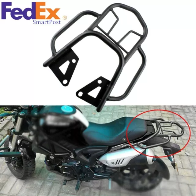 Motorcycle Rear Shelf Modified Tail Fin Luggage Rack Cargo Holder Bracket Black