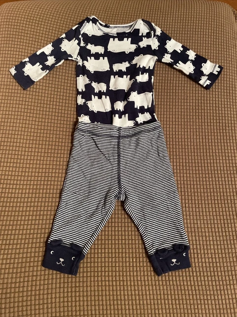 Carters 2 Pc Set Baby Boys Size 3 Months Dogs One Piece Bodysuit & Pants