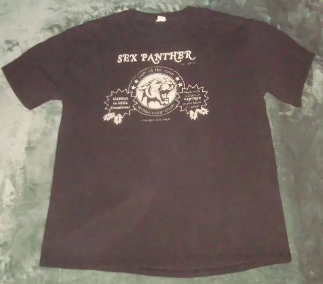 Sex Panther T Shirt Large Movie Anchorman Cologne Black Ron Burgundy Funny Faded