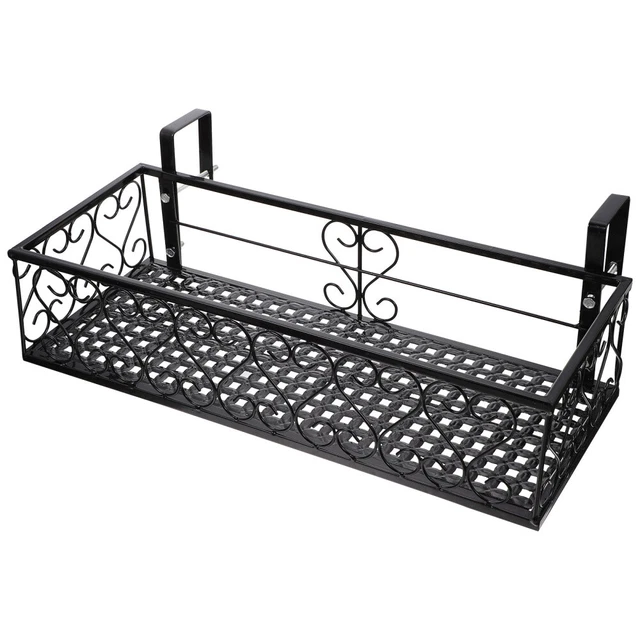 Fioriera Sospesa Grande Per Balcone/Recinzione - Fiori Artificiali Realistici 23 Pollici