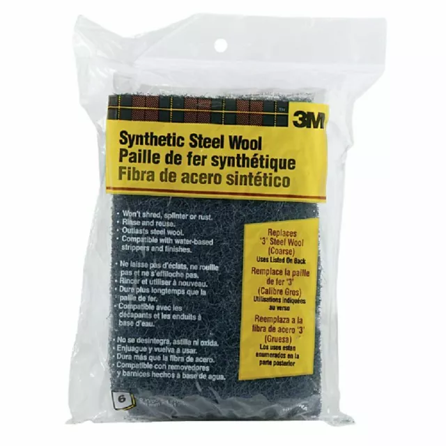 3M #3 Synthetic Steel Wool (18-Packs of 6) 10115NA