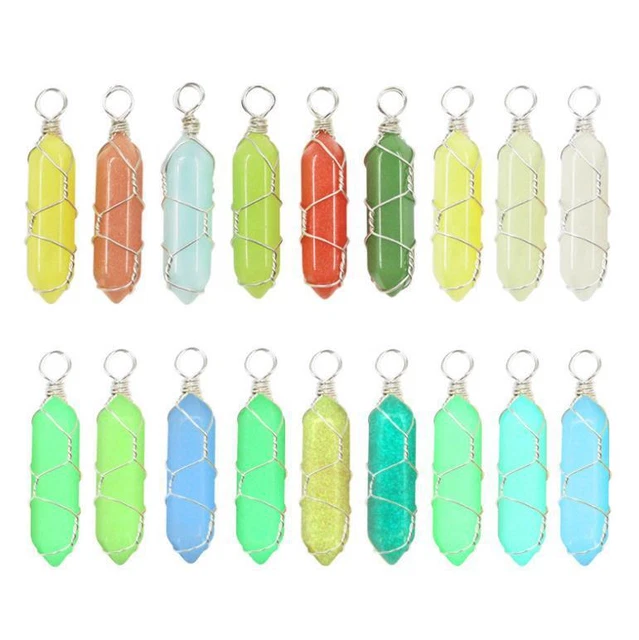 Wholesale 10pc/lot Glow In The Dark Luminous Stone Pendant Moonstone Hexagonal