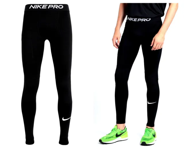 Nike Para Hombre Profesional Entrenamiento Cálido Ajustado Deportes Correr Gimnasio Ropa Activa Leggings