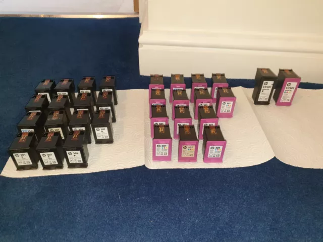 31 x HP 301 Used Empty Ink Cartridges Black Tri Colour Genuine Original Job Lot