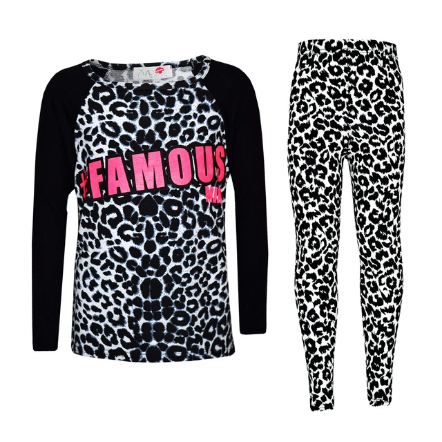 Bambine Noto Stampato Moda Top & Moda Set Leggings New Età 7-13 Anni