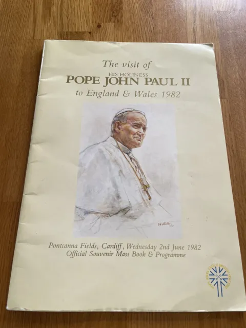 POPE JOHN PAUL II BRITISH VISIT 1982 OFFICIAL PROGRAMME CARDIFF VISIT Pontcanna