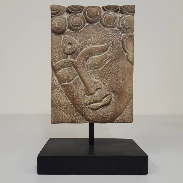 Peaceful Buddha Sculpture Hand Carved Wood