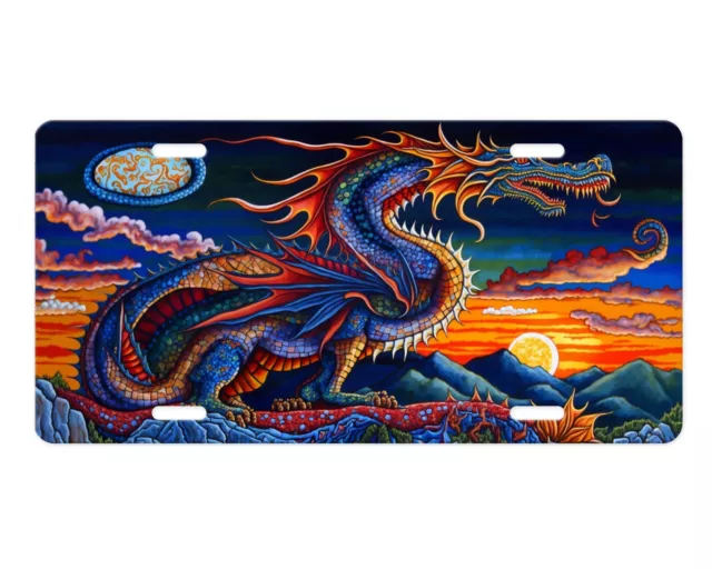 Blue Dragon Fantasy Decorative Front License Plate  Cute Car License Plate