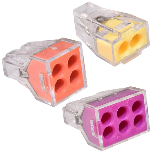 Bornes de Connexions Automatique 2/4/6 Entrées Push Wire Type 773 - 102 104 106
