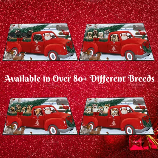 Christmas Santa Express Delivery Red Truck Floormat, Dogs, Cats, Pet doormat Rug