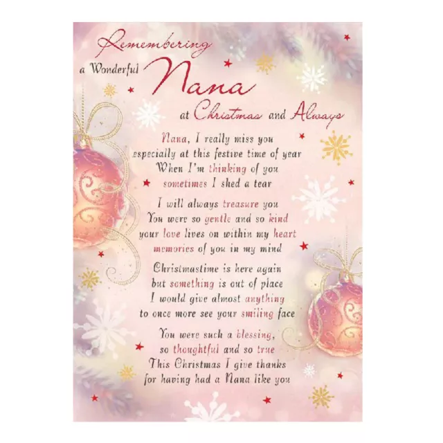 Loving Memoria Abierto Tumba Navidad Memorial Tarjeta-Maravilloso Nana