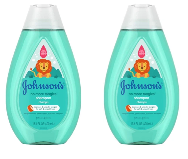 Johnson's No More Tangles Or Tears Shampoo 13.6oz 400ml Pack of 2