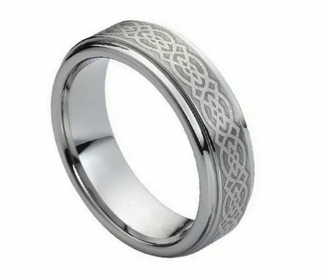 6mm Men's Ladies  Celtic Knot Loyal Design Tungsten Carbide Wedding Band Ring
