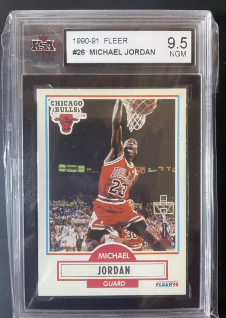 1990 Fleer Michael Jordan Chicago Bulls #26 Basketball Card KSA 9.5