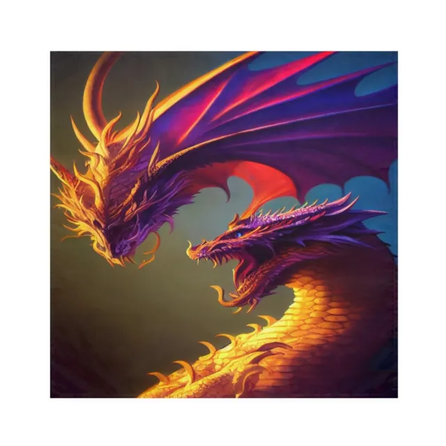 Dragon Napkins- Set of 4 Pieces Dragon Fantasy Dragons 19" × 19" Napkin