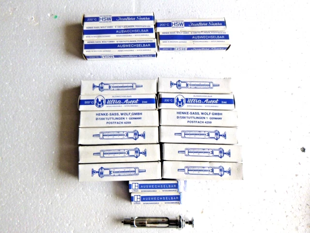 Alte Glasspritzen 2ml Ultra Asept  und HSW 18 Stück!!!
