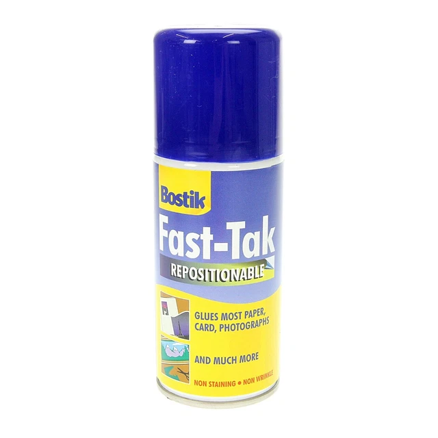 Bostik Blu-Tack Fast Tak Scatola Spray Adesivo Riposizionabile 150ml Ref 80219