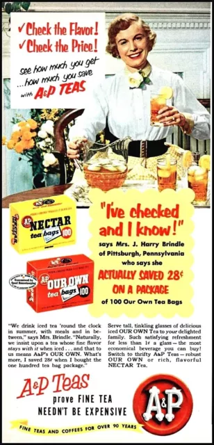 1954 A&P Stores nectar tea housewife punch bowl vintage photo Print Ad ads7