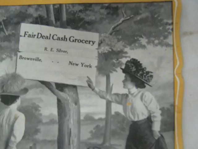 Vintage Advertising Hand Fan-Fair Deal Cash Grocery R.E. Silver-Brownville, NY 3