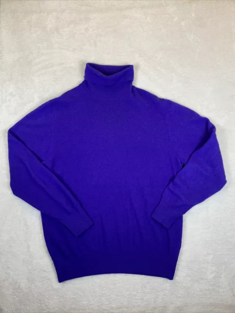 United Colors Of Benetton Sweater Italy Size 50 Purple Turtleneck Wool Angora