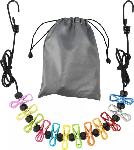 PORTABLE CLOTHESLINE FOR with Retractable Clothes Travel 12 Clothing ...