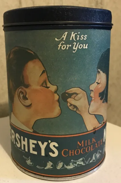 A Kiss For You Vintage Collectible 1980 Hershey's Tin Milk Chocolate Kisses Can