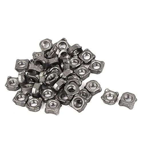 uxcell Weld NutsM5 Square UNC Coarse Carbon Steel Machine Screw Gray Pack of 40