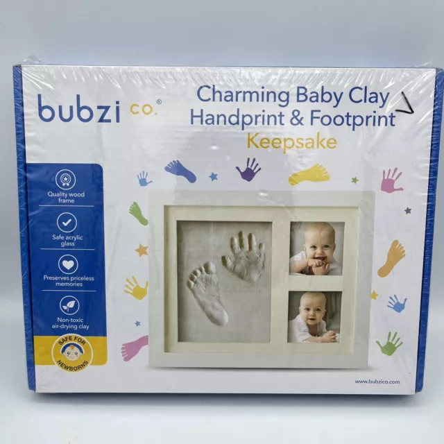 Bubzi Co Clay Handprint Footprint Photo Frame Kit Baby Newborn Keepsake - Sealed