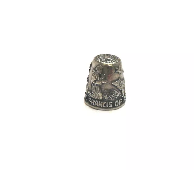 St. Francis of Assisi Thimble Patron Saint of Animals Pewter Collectible Gift
