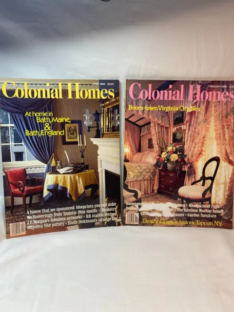 COLONIAL HOMES MAGAZINE (2) February and April 1989 Good Condition 