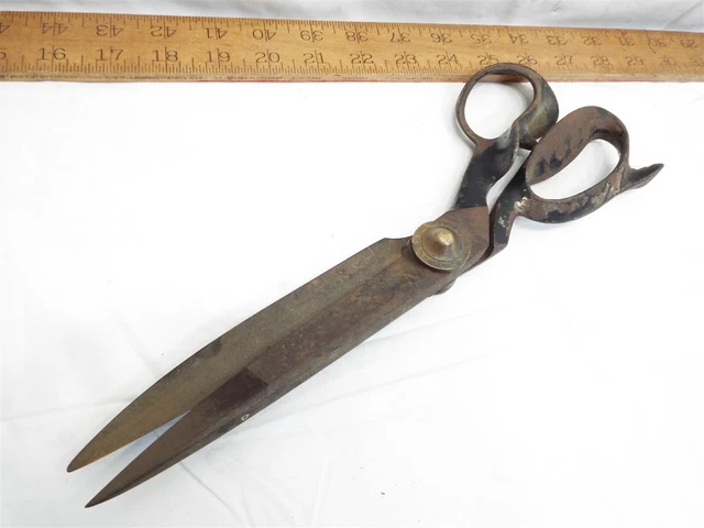 Antique Wiss & Sons Tailor's Fabric Leather Shears Scissors 12" Newark NJ Tool