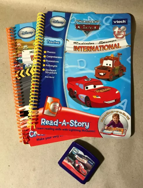 Disney Vtech Create-A-Story Cars Kids Builds Early Reading Skills Book New