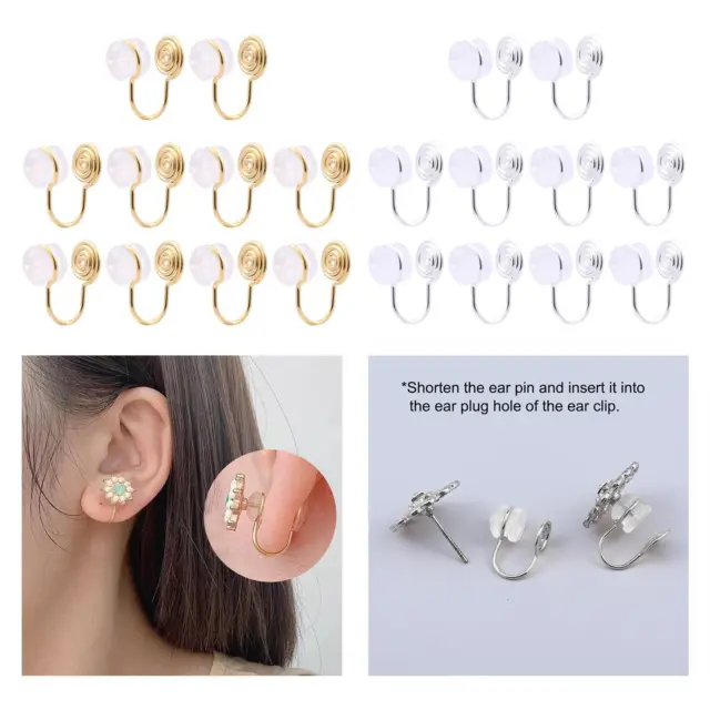 10x Clip-On-Ohrring-Konverter Schmerzloser Clip-On-Ohrring-Ersatz für Frauen