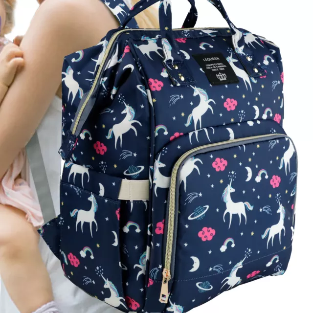 Unicorn Sports Mommy Multifunction Baby Diaper Bag Backpack Nabby Changing Bag