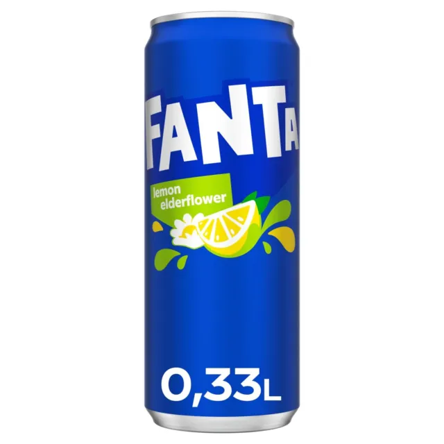 22 x 330 ml bevanda al limone Fanta Lemon Elderflower incl. deposito cauzionale di 5,50 € NUOVO MHD 9/24