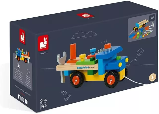 Janod Camion Bricolo J05022 Spielzeug-Werkzeug-Set im LKW-Design -2410300- Neu
