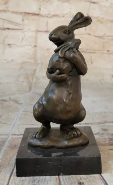 Vienne Bronze Lapin Avec / Bébé Bronze Sculpture Statue Noël Spéciale Solde