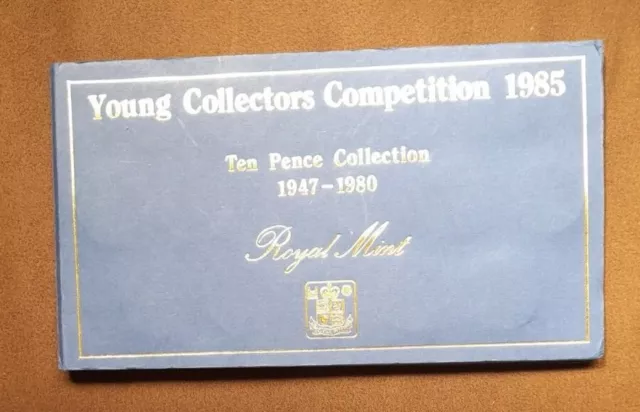 Royal Mint Young Collectors Competition 1985 - Ten Pence Collection 1947 - 1980.