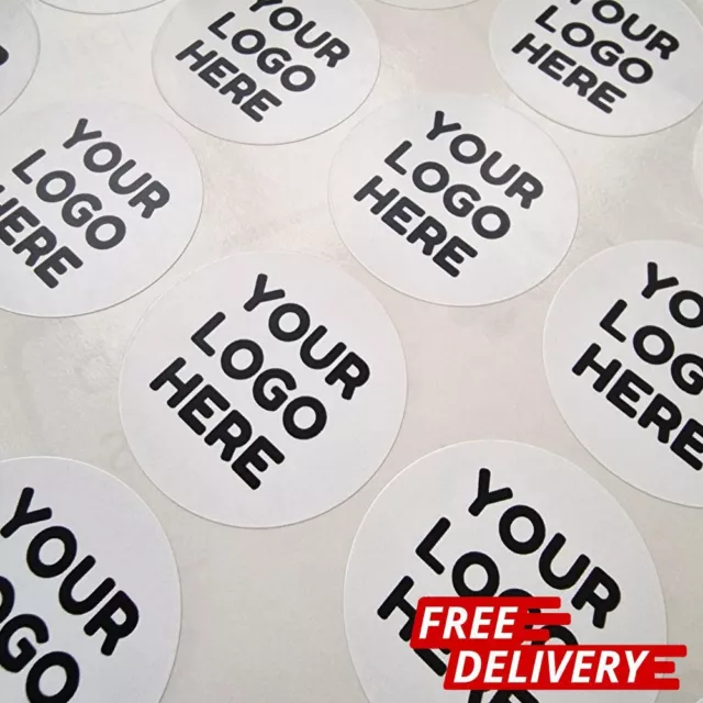 Personalised Logo sticker Labels, custom printed BUSINESS Round CIRCLE STICKERS