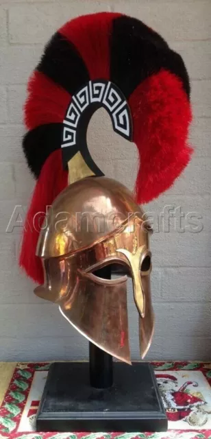 18 gauge Steel Brass Coated Medieval Greek Corinthian Helmet Spartan Helmet ZO