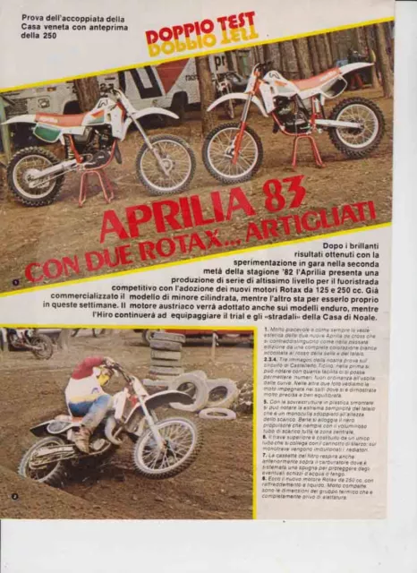 advertising Pubblicità NEWS MOTO APRILIA 125/250 MX 1983-MOTOITALIANE VINTAGE MX