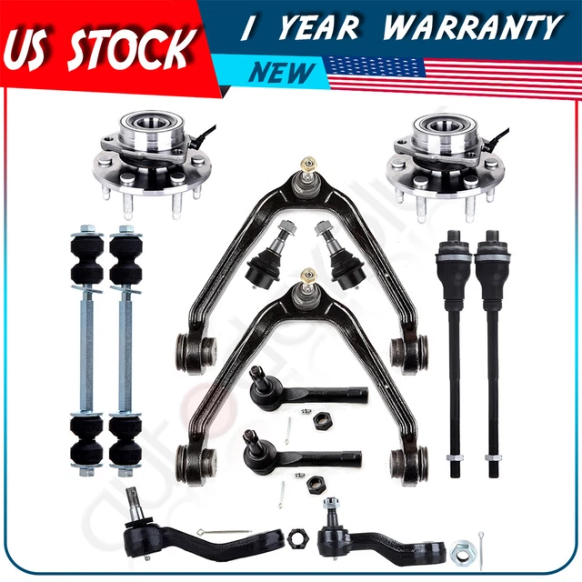 Front Upper Control Arms Wheel Hub Bearings For 2002-2006 Chevy Avalanche 1500
