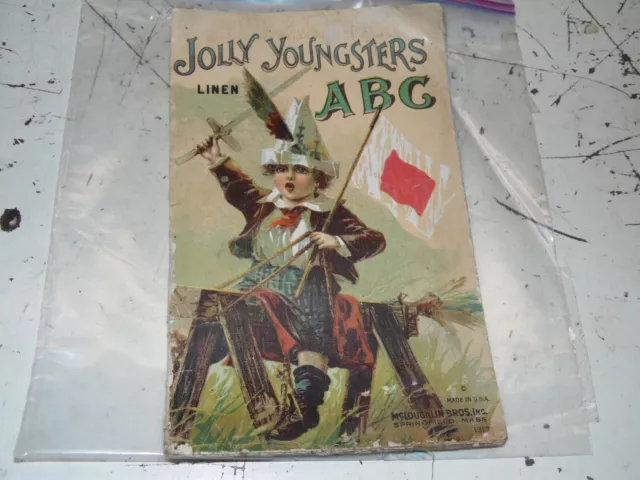 Vintage Antique Jolly Youngsters ABC Linen Book McLoughlin Brothers