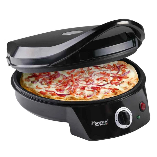 Bestron Pizzamaker 1800W Pizzaofen Tischgrill Grill Zubereiter Schwarz/Rot Bestr