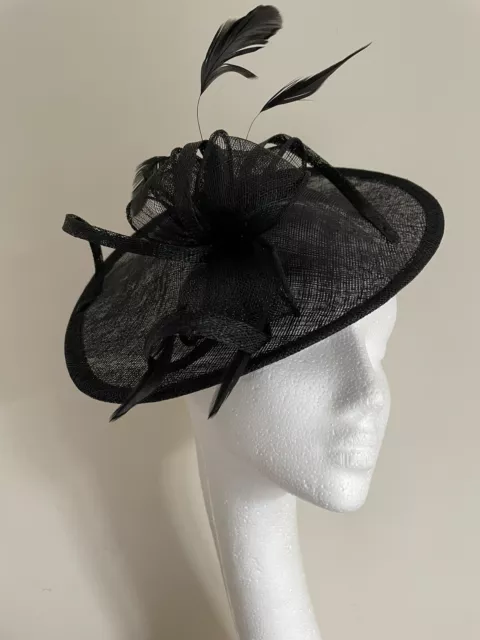 NEW Black Fascinator Wedding Saucer Hat Ascot Formal Ladies Womens Hatinator